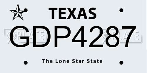 GDP4287 Texas License Plate