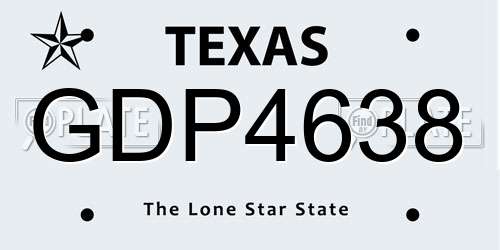 GDP4638 Texas License Plate