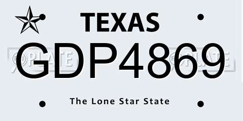 GDP4869 Texas License Plate