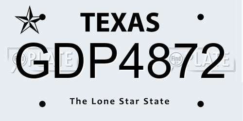 GDP4872 Texas License Plate