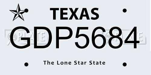 GDP5684 Texas License Plate