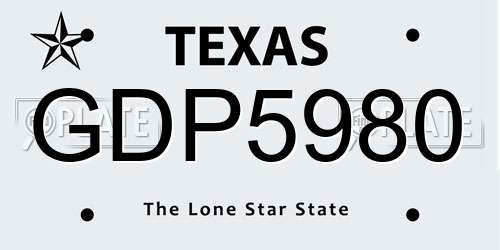GDP5980 Texas License Plate