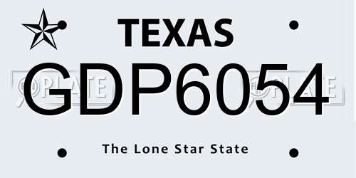 GDP6054 Texas License Plate