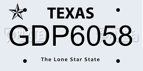 GDP6058 Texas License Plate
