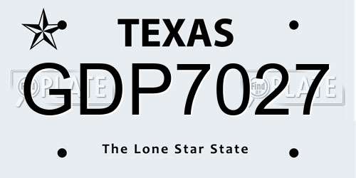 GDP7027 Texas License Plate