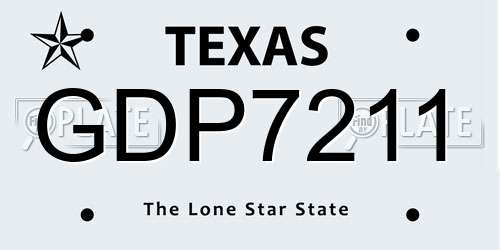 GDP7211 Texas License Plate