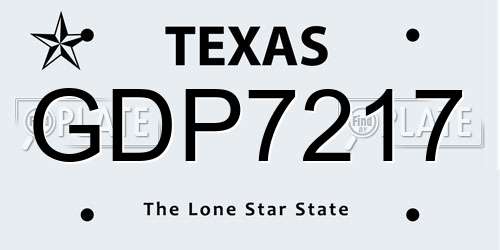 GDP7217 Texas License Plate