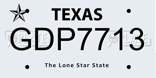 GDP7713 Texas License Plate