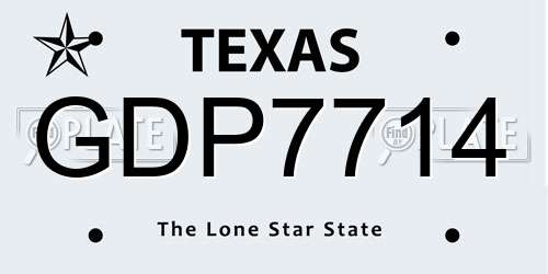 GDP7714 Texas License Plate