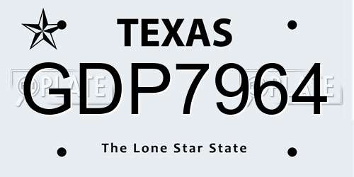 GDP7964 Texas License Plate