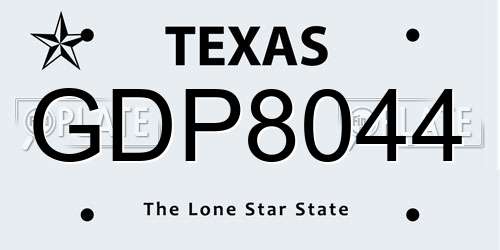 GDP8044 Texas License Plate