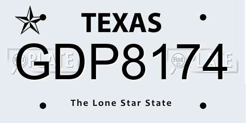 GDP8174 Texas License Plate