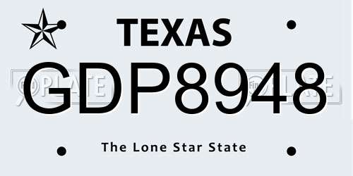 GDP8948 Texas License Plate