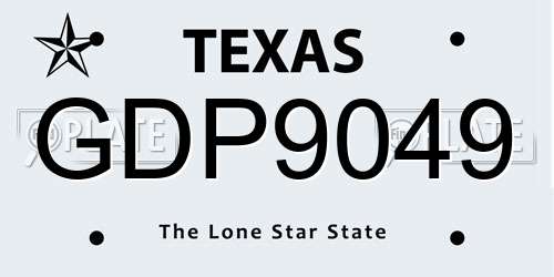 GDP9049 Texas License Plate