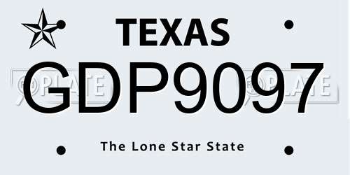 GDP9097 Texas License Plate