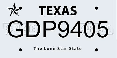 GDP9405 Texas License Plate