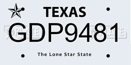 GDP9481 Texas License Plate
