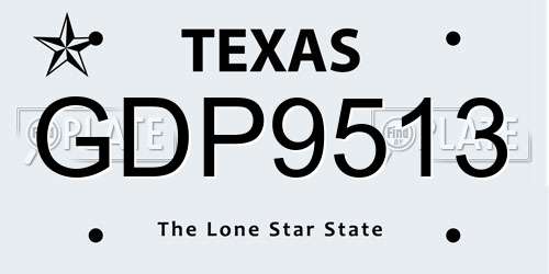GDP9513 Texas License Plate
