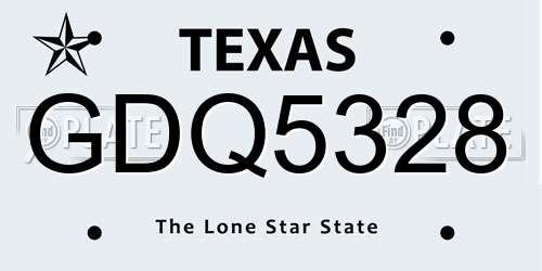 GDQ5328 Texas License Plate