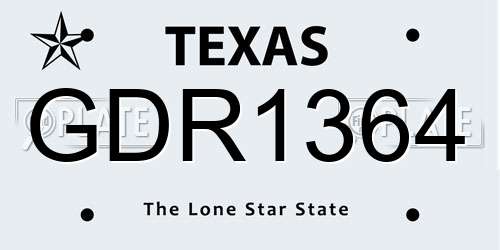 GDR1364 Texas License Plate