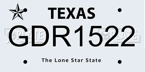GDR1522 Texas License Plate