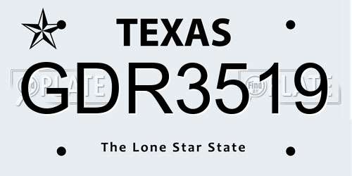 GDR3519 Texas License Plate