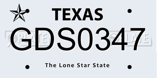 GDS0347 Texas License Plate