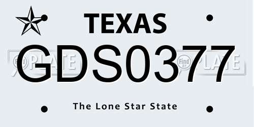 GDS0377 Texas License Plate