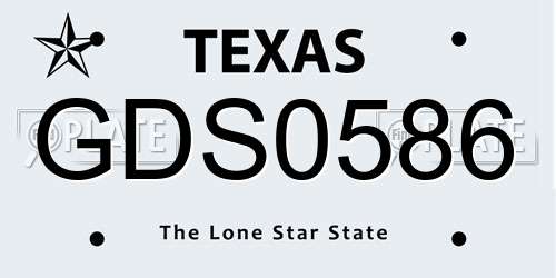 GDS0586 Texas License Plate