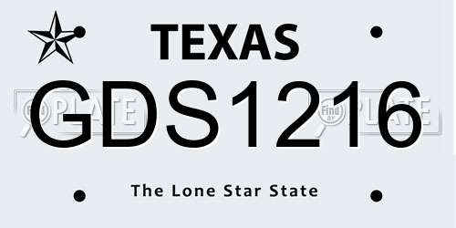 GDS1216 Texas License Plate