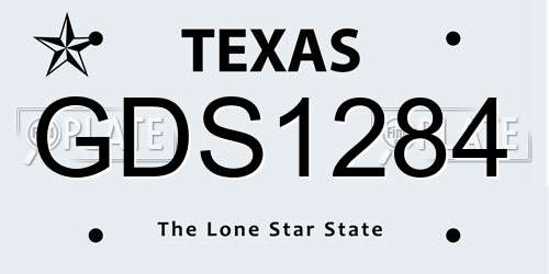 GDS1284 Texas License Plate