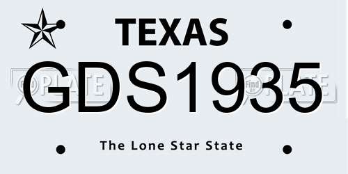GDS1935 Texas License Plate