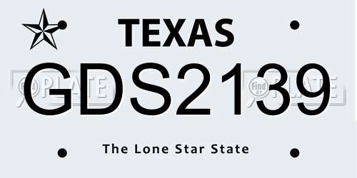 GDS2139 Texas License Plate