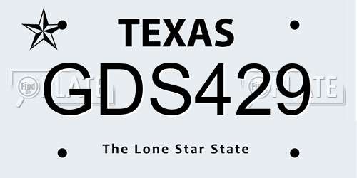 GDS429 Texas License Plate