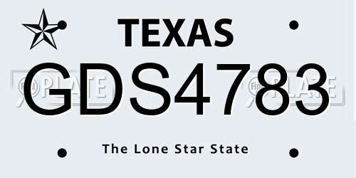 GDS4783 Texas License Plate