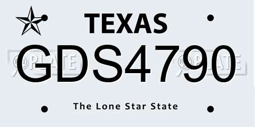 GDS4790 Texas License Plate