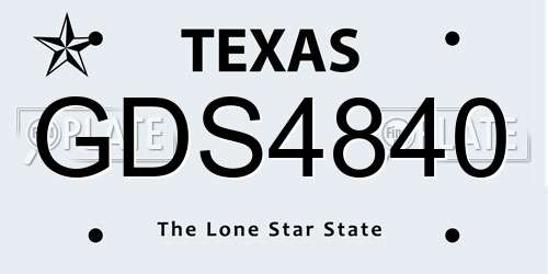 GDS4840 Texas License Plate