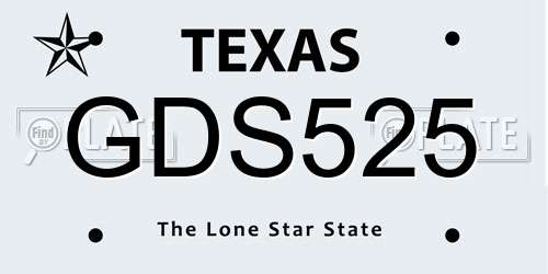 GDS525 Texas License Plate
