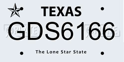 GDS6166 Texas License Plate
