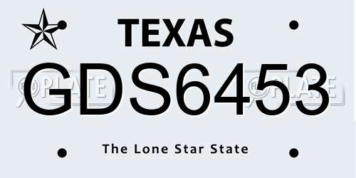 GDS6453 Texas License Plate