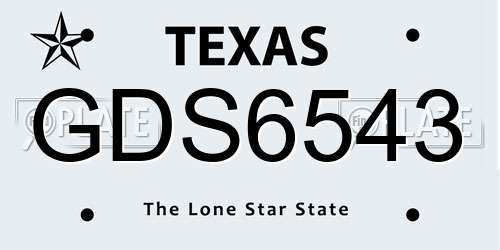 GDS6543 Texas License Plate