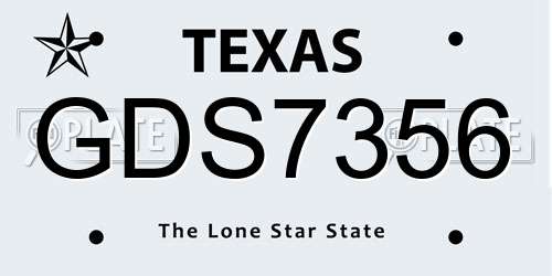 GDS7356 Texas License Plate