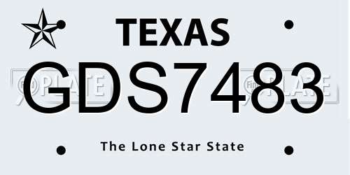 GDS7483 Texas License Plate