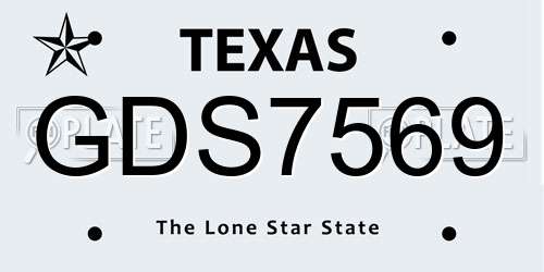 GDS7569 Texas License Plate