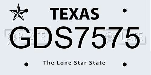 GDS7575 Texas License Plate