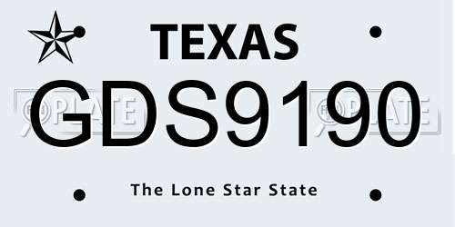GDS9190 Texas License Plate