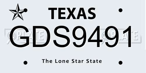 GDS9491 Texas License Plate