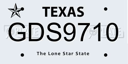 GDS9710 Texas License Plate