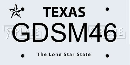 GDSM46 Texas License Plate
