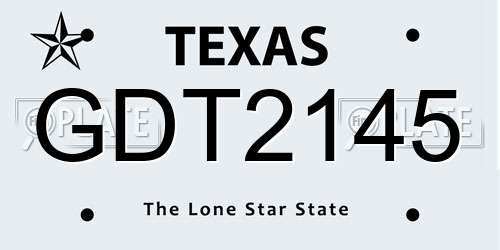 GDT2145 Texas License Plate
